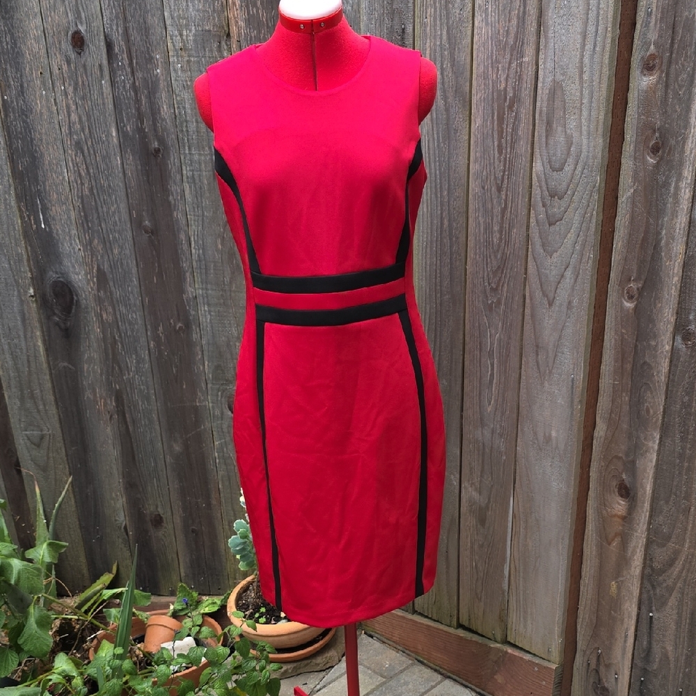 Calvin Klein Pink Sheath Mini Dress Mock Neck Sleeveless - Picture 1 of 6